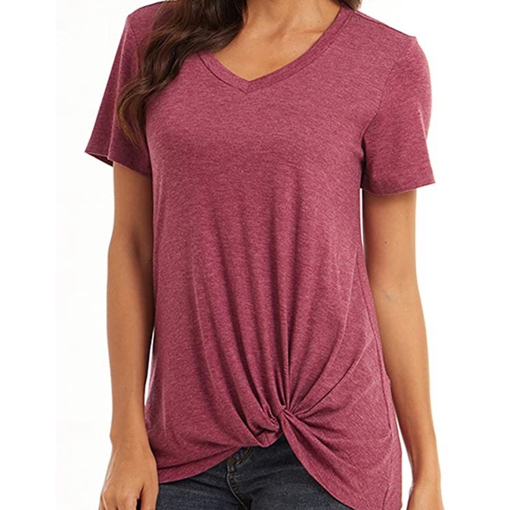 COPY - Soft Short Sleeve Casual T-Shirt Twist Kno…